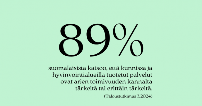 Kunta- ja hyvinvointialat | Pääsopijajärjestöt ja KT kysyivät, kansalaiset vastasivat – suomalaiset arvostavat julkisia palveluja ja haluavat taata niiden rahoituksen